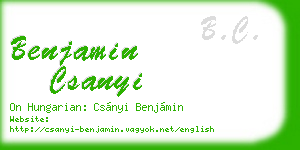 benjamin csanyi business card